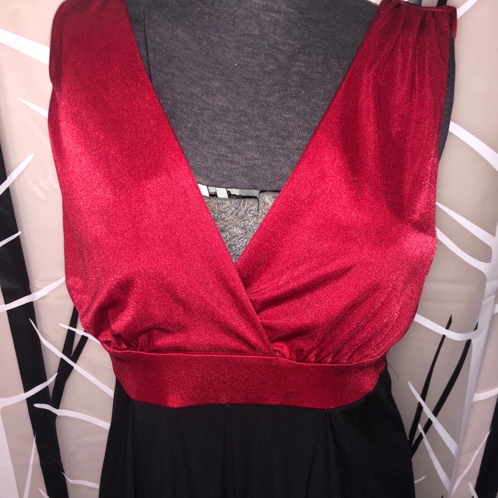 Red & Black Knee Length Dress Enfocus